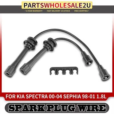 2x Spark Plug Wire Set for Kia Spectra 2000-2004 Sephia 98-01 L4 1.8L w/o boots - Image 1 of 4