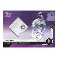 COREY SEAGER WORLD SERIES HR TIES SS RECORD TOPPS NOW BASE RELIC AUTO CARD #463A