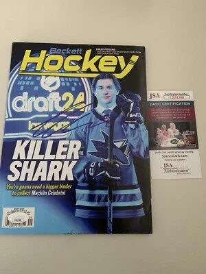 Macklin Celebrini Signed Beckett Magazine JSA Coa Autographed San Jose Sharks - Image 1 of 2