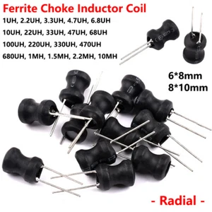 6*8mm 8*10mm Radial Ferrite Choke Inductor Coil 1UH to 10MH - Various Pack Sizes - Picture 1 of 12