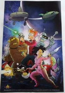 NEW SacAnime EXCLUSIVE Limited Edition FUTURAMA REUNION Art Print Poster 17 x 11 - Picture 1 of 2