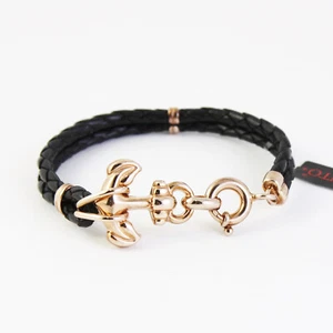 Vanto Schmuck Unisex Halbstarre Armband Kautschuk mit 925 Silber Anker - Bild 1 von 1