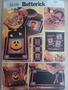 Patrón Butterick 3616 Halloween Calabaza Jack O Linterna Apliques Bolso de Mano Decoración - Imagen 1 de 2