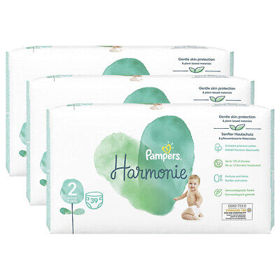 3x 39pc Pampers Harmonie Hypoallergenic Baby Nappies Unisex Diapers Size 2 4-8kg • 64$