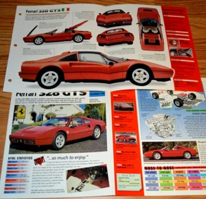 1986 Ferrari 328 GTS Specs Info Original Poster Brochure Vintage 86 - Picture 1 of 1