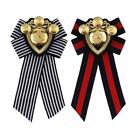 Chic Fabric Bow Medal Badge Charms Brooch Militray Uniform Corsage