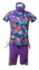 GRACE KARIN Girls Rash Guard Swimwear Short Sleeve Swimsuit Set 2-Piece Size 12Y - Picture 1 of 9