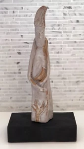 Studiokeramik Skulptur signiert Figur Hl. Franziskus Mutter Erde Vogel Kaktus - Bild 1 von 12