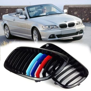 REJILLA RIÑONERA DELANTERA COLOR NEGRO BRILLANTE BMW 03-05 E46 LCI CUPÉ CONVERTIBLE M - Imagen 1 de 4