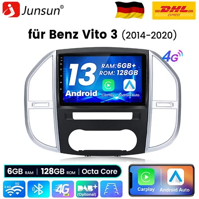 6+128G Für Mercedes Benz Vito W447 2014-20 Autoradio GPS NAVI Android 13 CarPlay - Bild 1 von 4