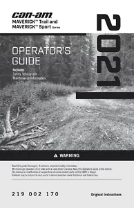 Guía de libros manual para propietarios de Can Am 2021 Maverick Trail 800 - Imagen 1 de 12