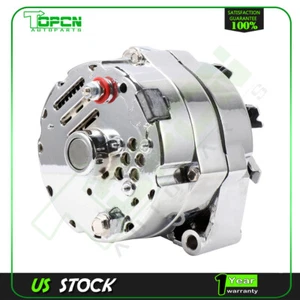 Alternator for 110Amp Chrome 1 Wire Self Exciting Street Rod GM 305 350 BBC SBC - Picture 1 of 10