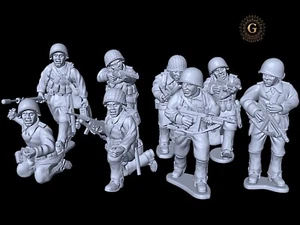WW2 US Darby's Rangers Squad X8 Operazione Torcia 1942-3 Nord Africa 1/56 28mm - Foto 1 di 8
