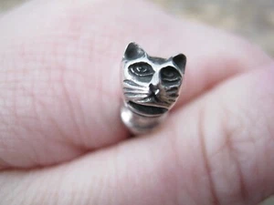 Pretty Solid Silver 925 Whistle With Cute Cat Face - Crisp Sharp Sound - Picture 1 of 5