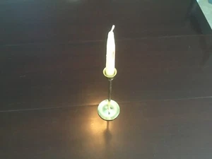 Tall Bright Brass Tappered Candle Holder - Picture 1 of 6