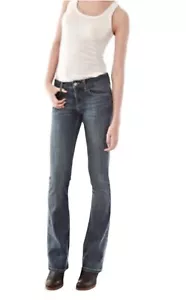 Burberry Brit Islington Denim Blue Jeans Boot Leg W 27 Luxury Brand - Picture 1 of 8