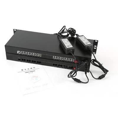16 Channel PCM Voice Telephone Fiber Optical Converter Transmitter Receiver S/M - Image 1 of 4