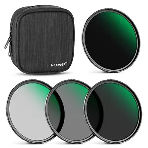NEEWER 58mm Fixed ND Filter Kit ND1000 ND64 ND8 ND4 Neutral Density Filter Set - Picture 1 of 8