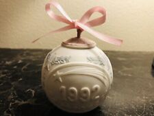 Lladro 1992 Christmas Ball Ornament Bisque Porcelain Pink Carolers Angels