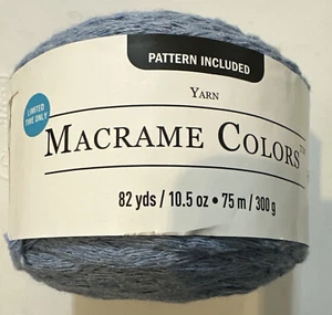 1 COLORES MACRAME en AZUL MAÍZ por Loops & Threads 82yds/75m 10.5oz/300g - Imagen 1 de 6