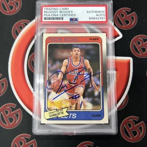 1988-89 Muggsy Bogues Fleer #13 Autographed PSA AUTO Authentic  - Picture 1 of 6