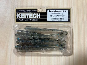 KEITECH CUSTOM WARMS Swing Impact 3,5" 8 Schwänze "#431T" NEU Angelköder #EF56 - Bild 1 von 2