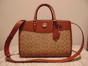 Neu mit Etikett Coach CE731 Brooke Carryall Signature Canvas Leder Umhängetasche - Bild 1 von 15