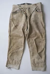Lange Lederhose individuell Designer Handarbeit Initalien CK braun Gr.48 - Bild 1 von 9