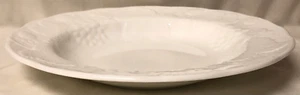 ENSALADERA SOPA CON BORDE DE PORCELANA DE HUESO BLANCO BRILLANTE FRESA Y VID MADERA DE CUÑA 9" - Imagen 1 de 5