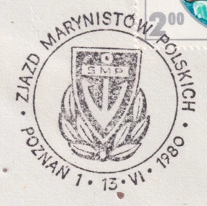 POLAND 1980 138 POSTMARK POZNAŃ 1, 13.VI.1980 Congress of Polish Seamen - SMP. - Picture 1 of 2