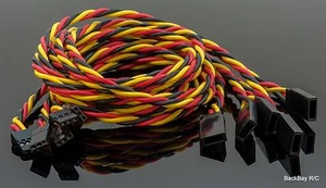 (5) JR / Hitec Servo Extension Leads with 60CM Heavy Duty Twisted 20awg Wire - Picture 1 of 4