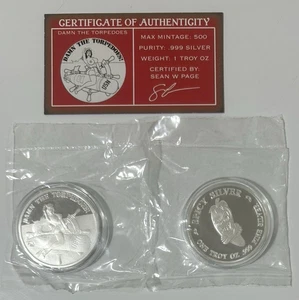 STL Mint Spicy Silver Damn The Torpedoes 1 Oz .999 Silver Damn Torpedos W/ COA - Picture 1 of 1