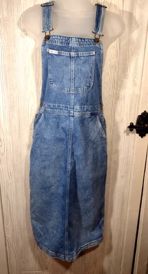 Lee for H&M Denim Blue Jean Overall Jumper Skirt Medium Wash - Women’s Size 16 - Image 1 of 4
