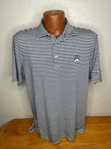 Men's Peter Millar Summer Comfort S/S Polo/Golf Shirt Medium M - Striped - Poly - Picture 1 of 7