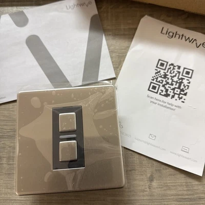 Lightwave RF 2-Gang Master Dimmer Switch White JSJSLW420WH - Image 1 of 4