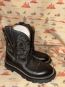 Women’s Ariat 8 Black Deer tan Fatbaby Western Cowboy Boots - Picture 1 of 9