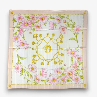 Vintage 90s Christian Dior Handkerchief Floral Neckerchief Square Bandana Scarf - Image 1 of 4