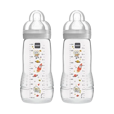 MAM Easy Active Bottles | 2 Pack (2 x 330ml) | Fast Flow MAM Teats Size 3 | Baby - Image 1 of 4