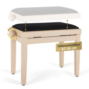 Klavierbank Klavierstuhl Pianobank Höhenverstellbar Hocker Beige matt - Bild 1 von 8