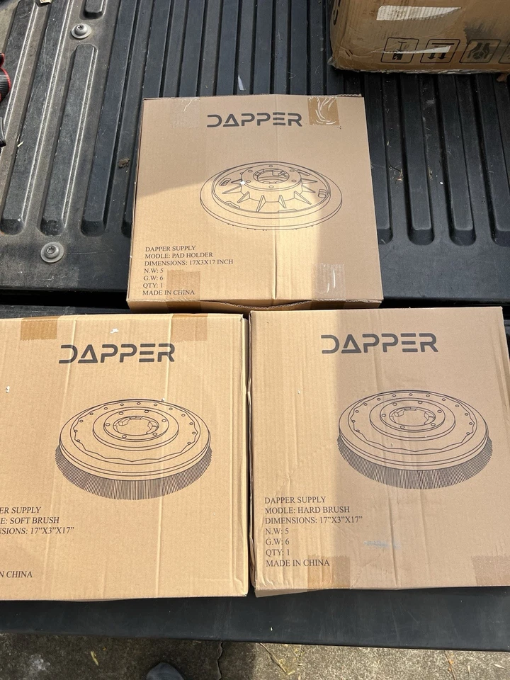 Dapper Buffer Attachments-Pad Holder/ Hard & Soft Brush / FM1300 17” - Image 1 of 4