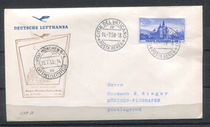 Vatikan - Lufthansa Beleg  15.7. 58   ( 29840 ) - Bild 1 von 1