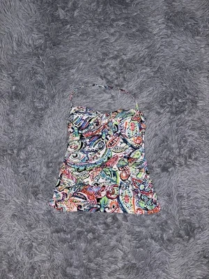 Lauren Ralph Lauren Women’s Cabana Paisley Halter Tankini Top Size 4 - Image 1 of 4