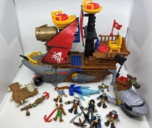 Fisher Price Imaginext Shark Bite Ship & Mega Mouth Shark w/ Figures & More! - Picture 1 of 17