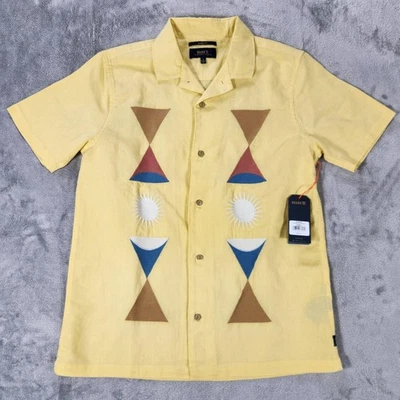 Roark Shirt Mens Small Sunbeam Gonzo SS Woven Linen Cotton Embroidered RW569 - Image 1 of 4