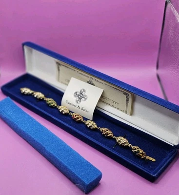 Antiga pulseira de ovos reais Camrose & Kross Jacqueline Kennedy JBK réplica - Imagem 1 de 4