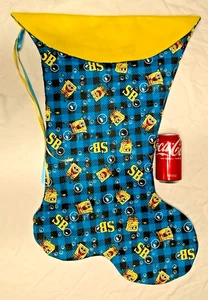 RIESIGER WEIHNACHTSSTRUMPF SPONGEBOB SCHWAMMKOPF DRUCK, NEU HANDMADE USA - Bild 1 von 2