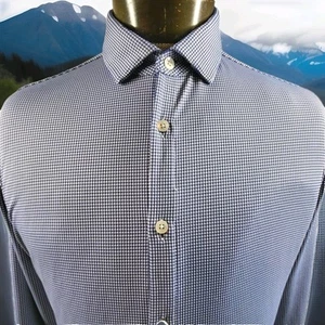 Mizzen Main Hemd Herren L Large Trim Fit Stretch Langarm Blau Spinnaker USA - Bild 1 von 14