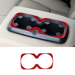 Red Carbon Fiber Interior Rear Center Cupholder Cover Trim For Colorado/Canyon - Picture 1 of 12