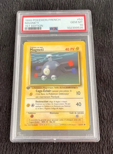 1999 Pokemon French 1st Edition Magneti Magnemite Card #53 PSA Graded Mint 10 - Picture 1 of 2