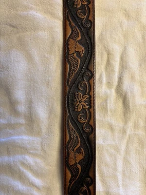 Cinturón Wrangler Eagle Vintage 48 pulgadas Western Rodeo Cuero Grano Superior Cuero de Vaca Country Foto 1 de 4